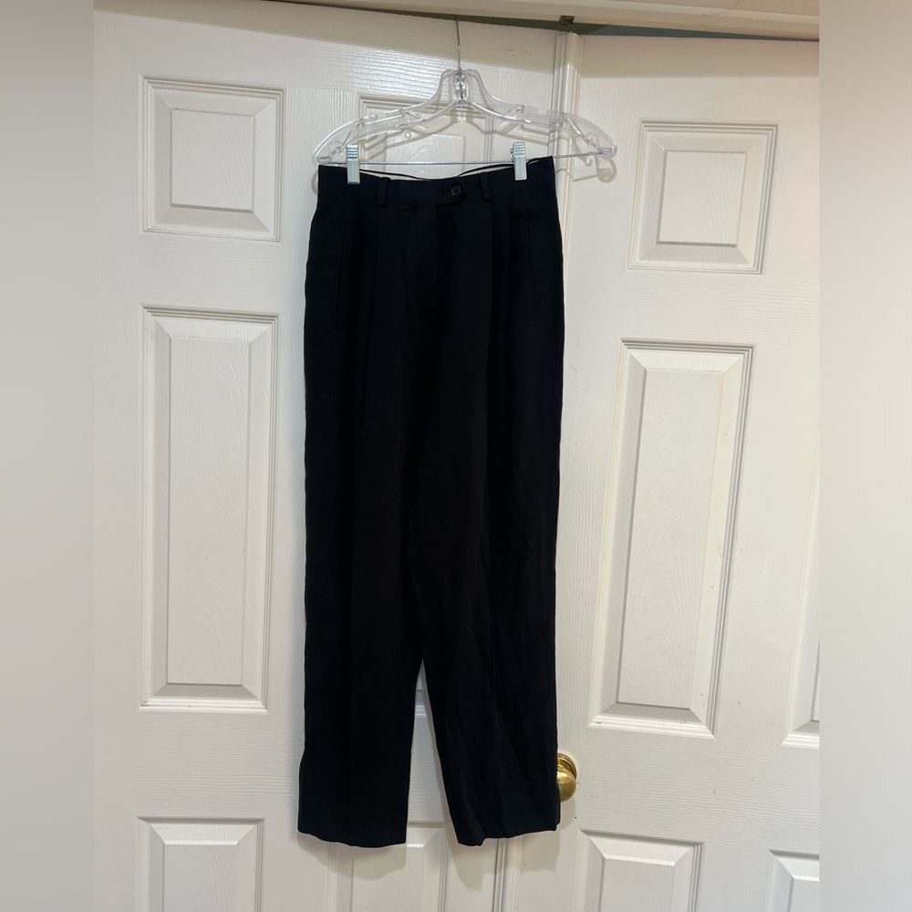 vintage Emporio Armani women high‎ waisted Black Dress pants Size 40 Pockets